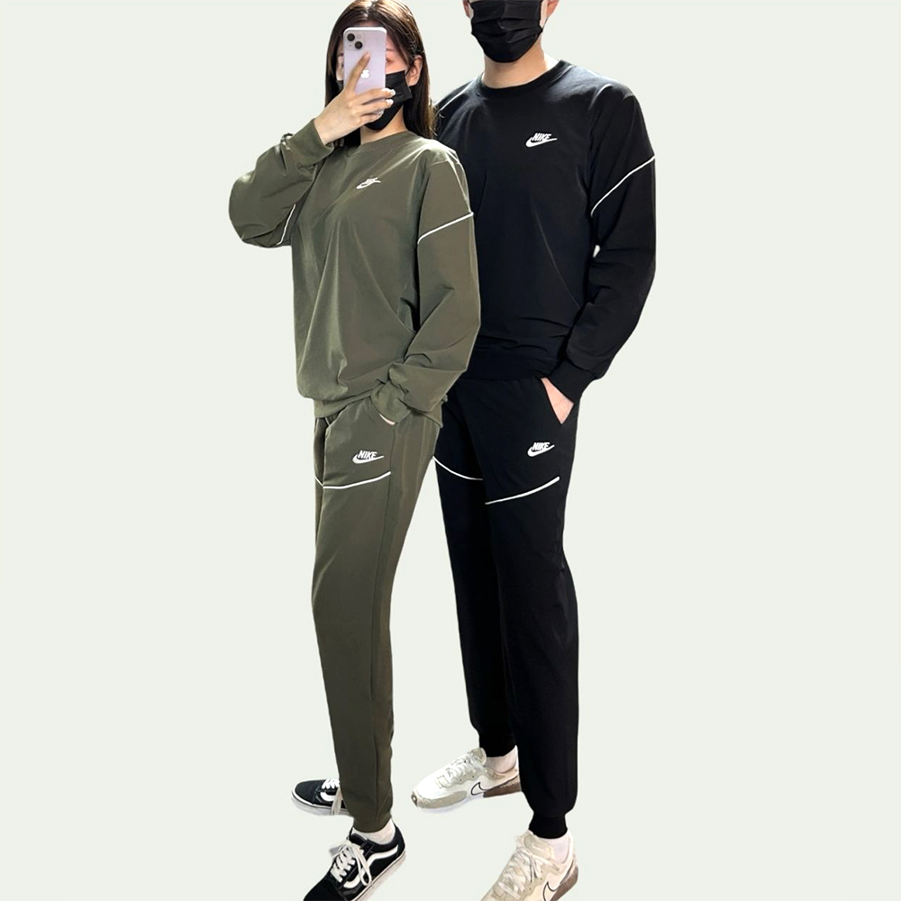 나이키 파이핑 맨투맨 세트