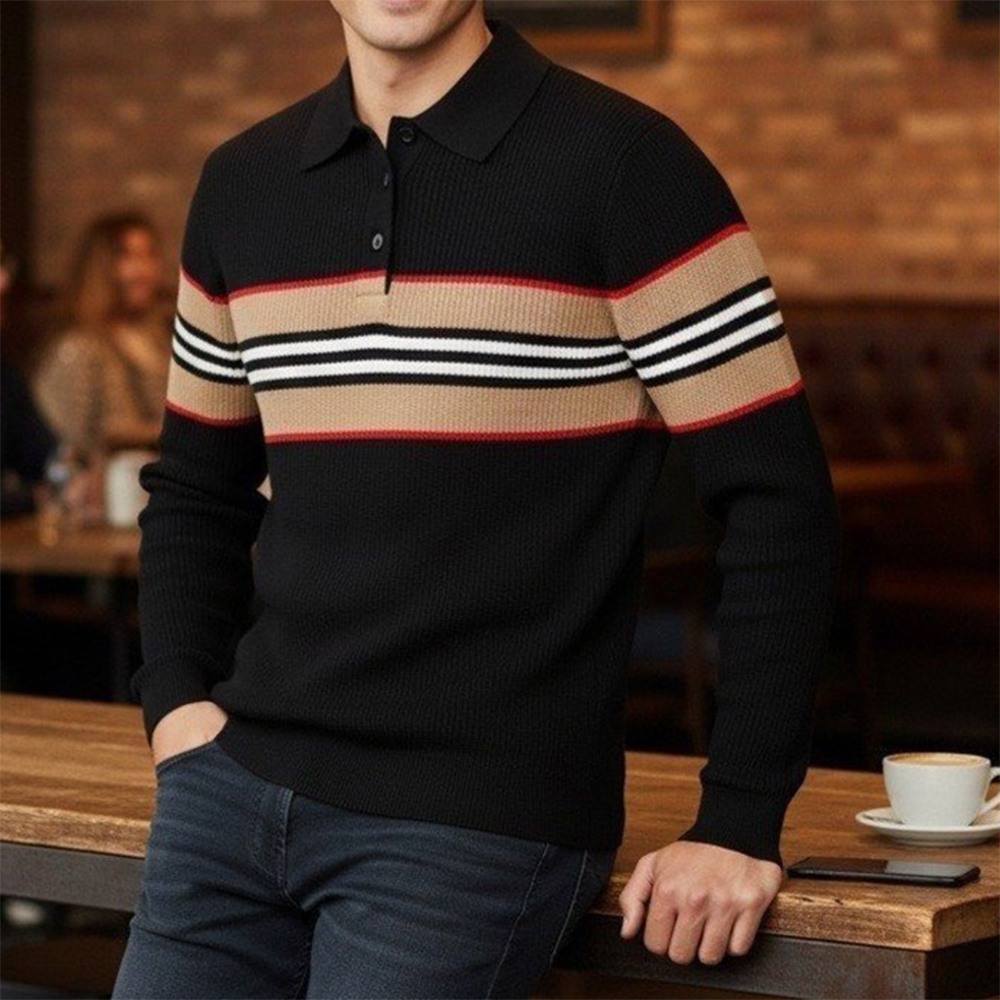 BU 옴므 카라 라인 니트 (031)