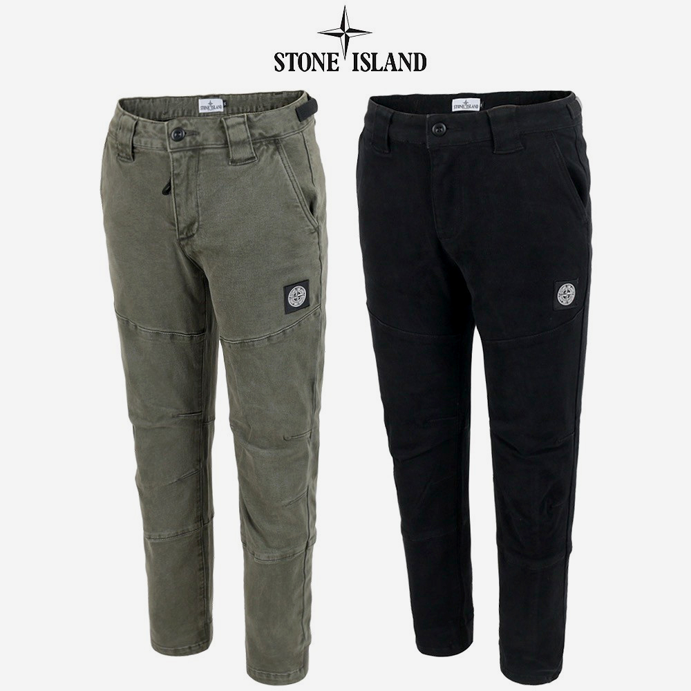 스톤 안기모 무릎절개 슬림 조거 팬츠