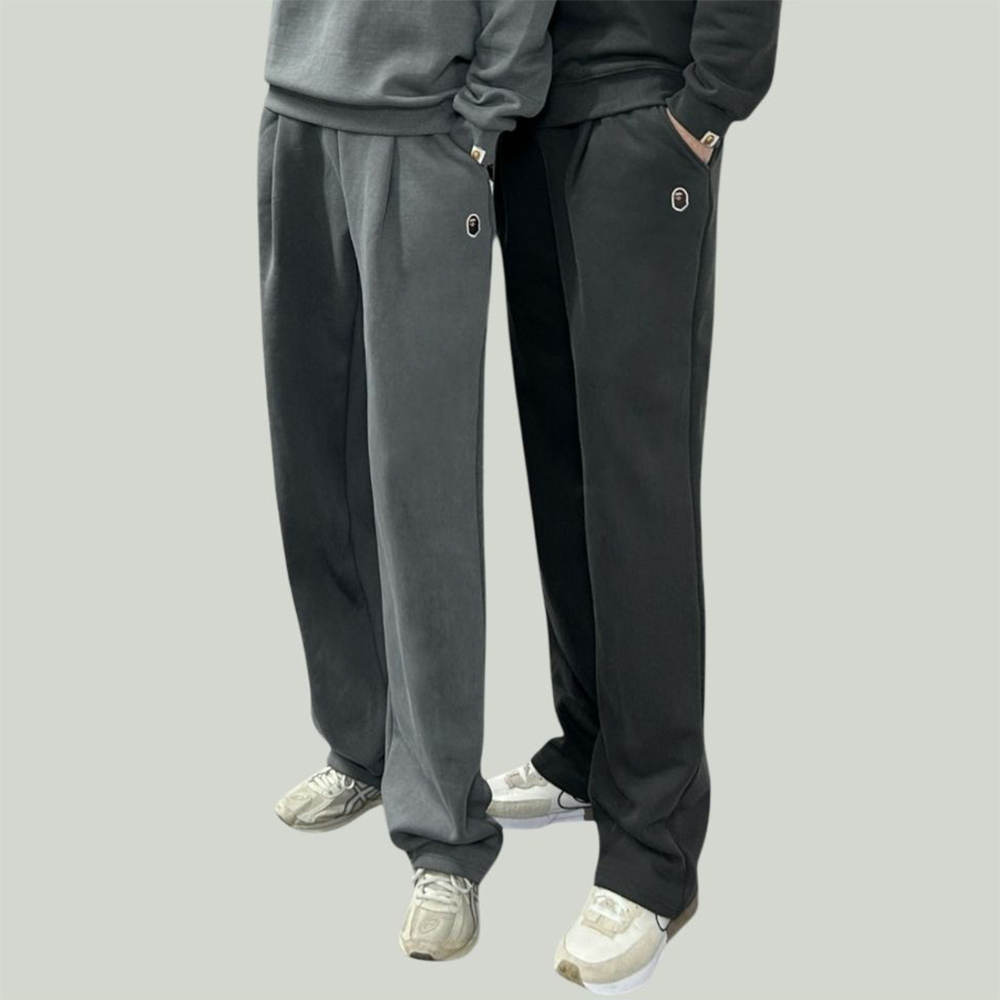 베이프 피그먼트 기모 와이드 팬츠