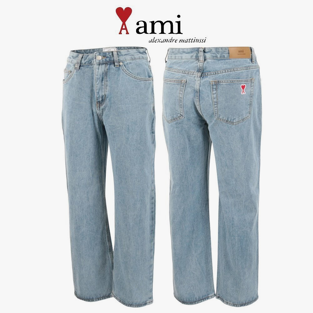 AM 연청 와이드 데님 팬츠